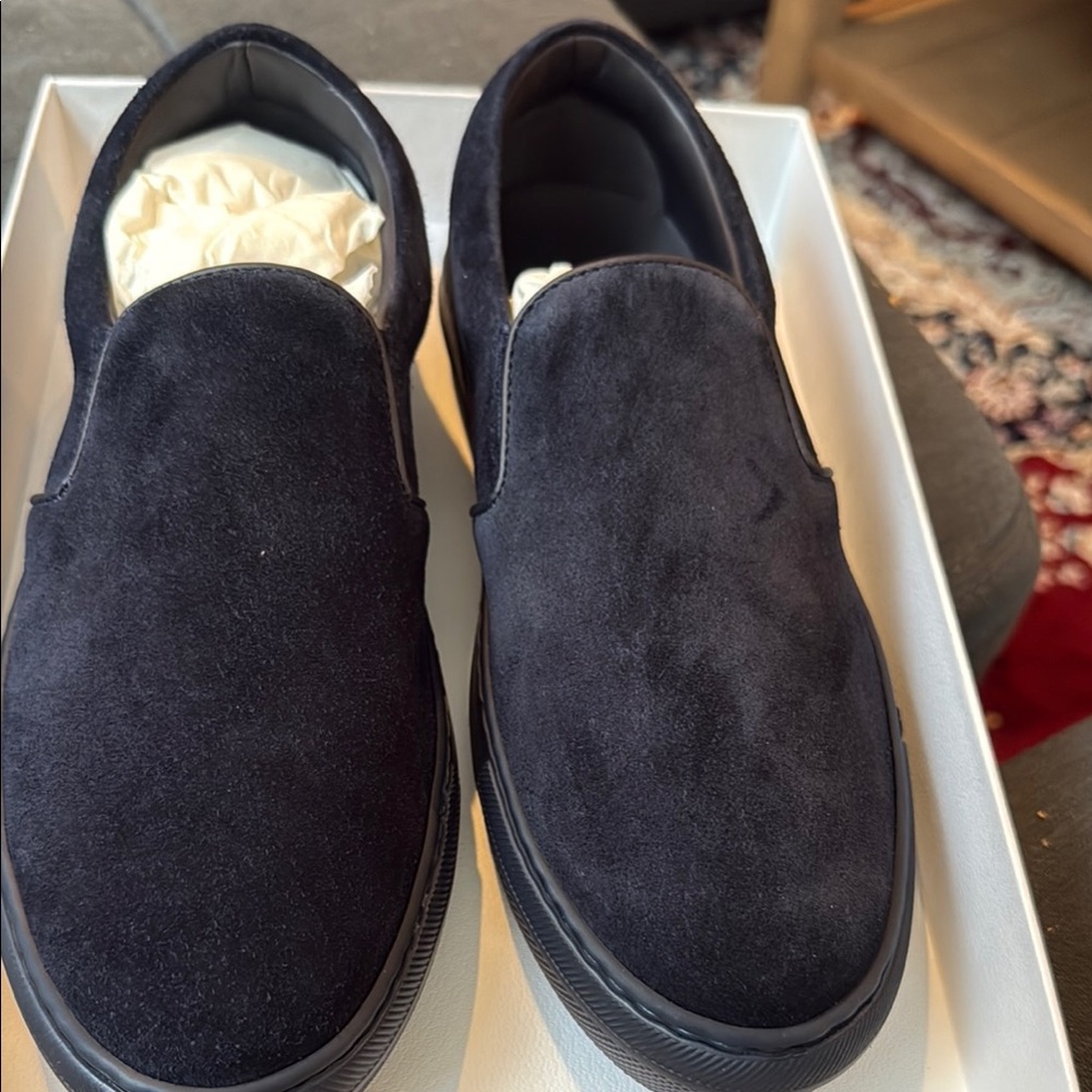 Women's Black Suede Slip-On Shoes